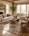 Benares Handwoven Jute Collection Area Rug - Ganges Rectangle Blue and Green  lifestyle 26
