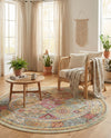 Caribbean Breeze Collection Area Rug -  Grenada Round Multi  lifestyle 79