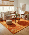 Riviera Elegance Collection Area Rug - Antibes (Orange) Square Orange  lifestyle 77
