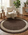 Studio Haven Collection Area Rug -  Alcove (Brown) Round Brown  lifestyle 30