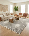 Sahara Chic Collection Area Rug - Marrakech Rectangle Gray Ivory  lifestyle 19