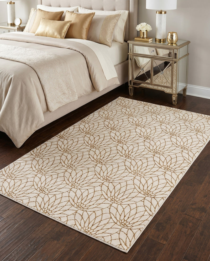 Hollywood Luxe Collection Area Rug -  Rodeo Rectangle White Gold  lifestyle 32