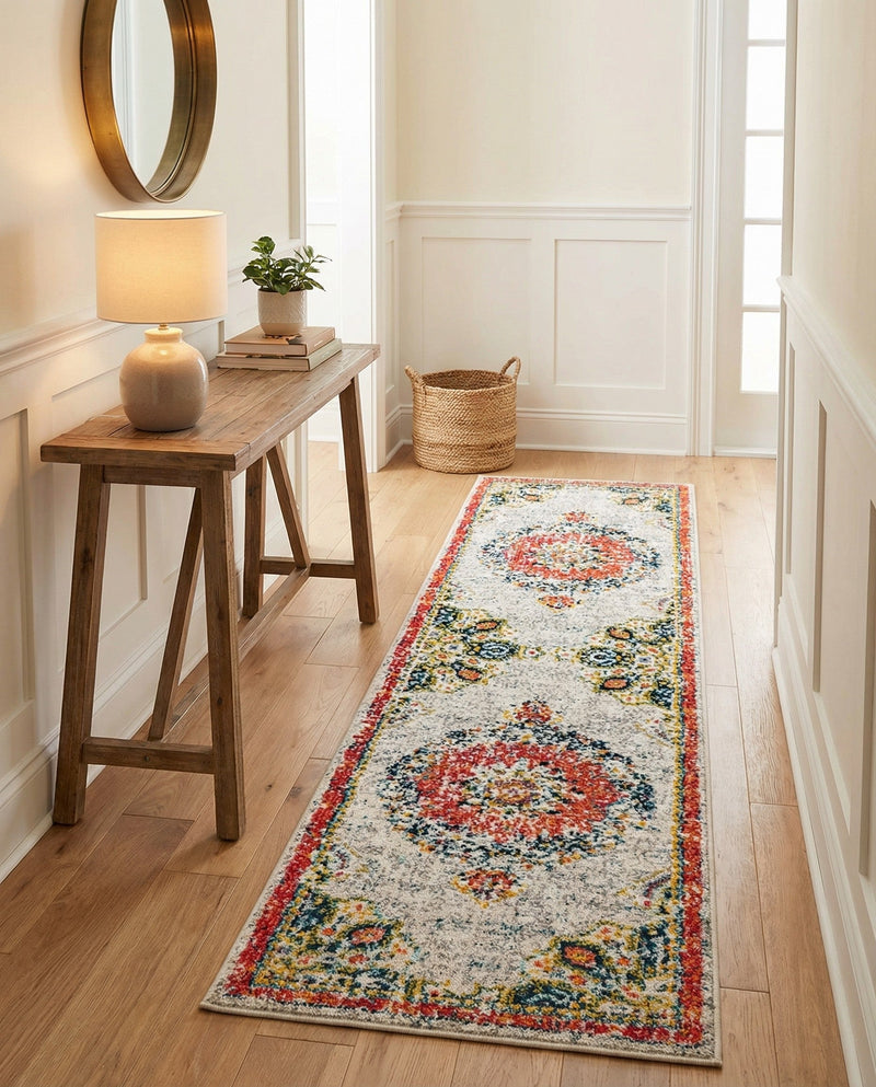 Brighton Terrace Collection Area Rug - Hove (Ivory) Runner Ivory  lifestyle 47