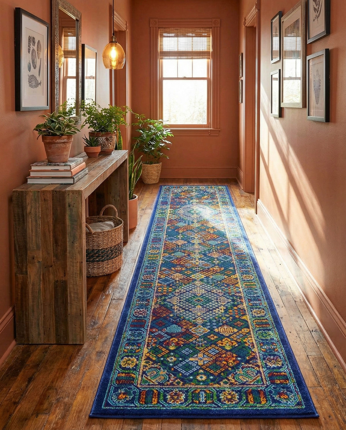 Caribbean Cove Collection Area Rug -  Mustique Runner Navy Blue  lifestyle 149
