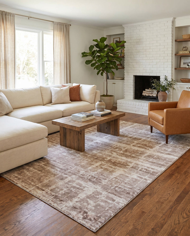 Metro Heights Collection Area Rug -  Flatiron Rectangle Light Brown  lifestyle 34