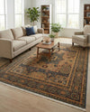 Ottoman Elegance Collection Area Rug - Sultan Rectangle Blue  lifestyle 54