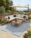 Seaside Stripes Collection Area Rug - Cabana (Blue) Rectangle Blue  lifestyle 8