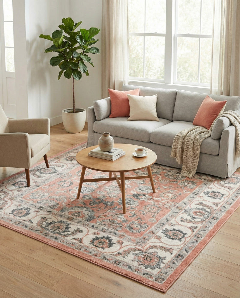 Adriana Terrace Collection Area Rug -  Positano (Rose) Square Rose  lifestyle 22