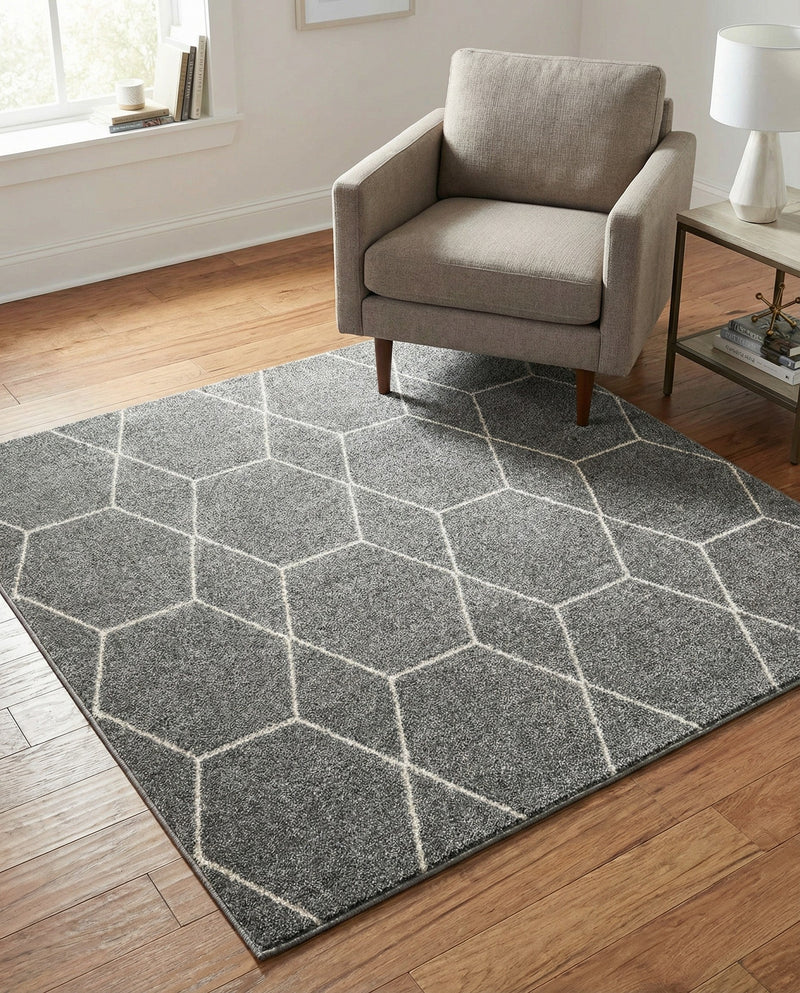 Trellis Mosaic Collection Area Rug - Arborville (Light Gray) Square Light Gray  lifestyle 54