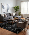 Trellis Mosaic Collection Area Rug - Arborville (Black) Rectangle Black  lifestyle 21