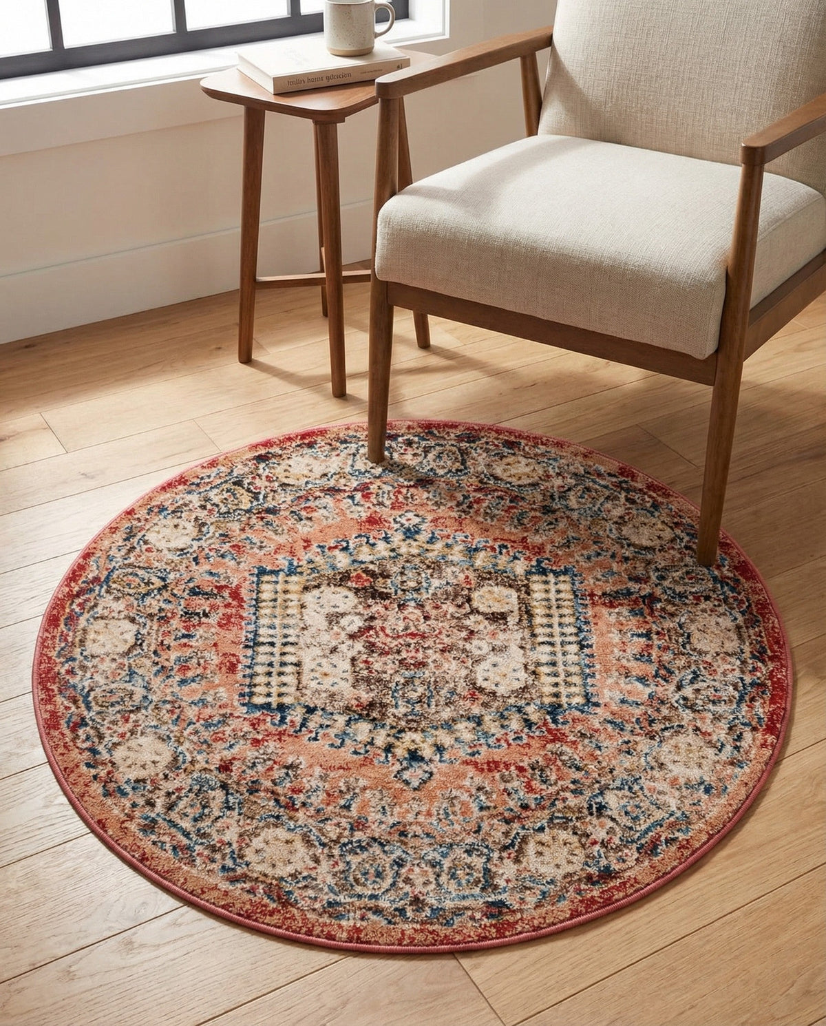 Eden Oasis Collection Area Rug -  Refuge (Terracotta) Round Terracotta  lifestyle 80