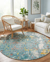 Caribbean Breeze Collection Area Rug -  Quantic Round Blue  lifestyle 42