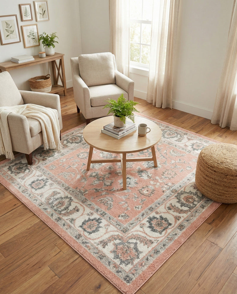 Adriana Terrace Collection Area Rug -  Positano (Rose) Square Rose  lifestyle 37