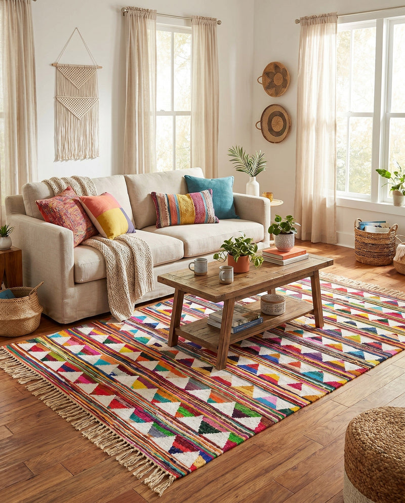 Tulum Trellis Collection Area Rug - Mysore Rectangle Multi  lifestyle 11