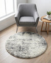 Cozy Haven Shag Collection Area Rug -  Tranquility (Pebble Gray) Round Pebble Gray  lifestyle 27