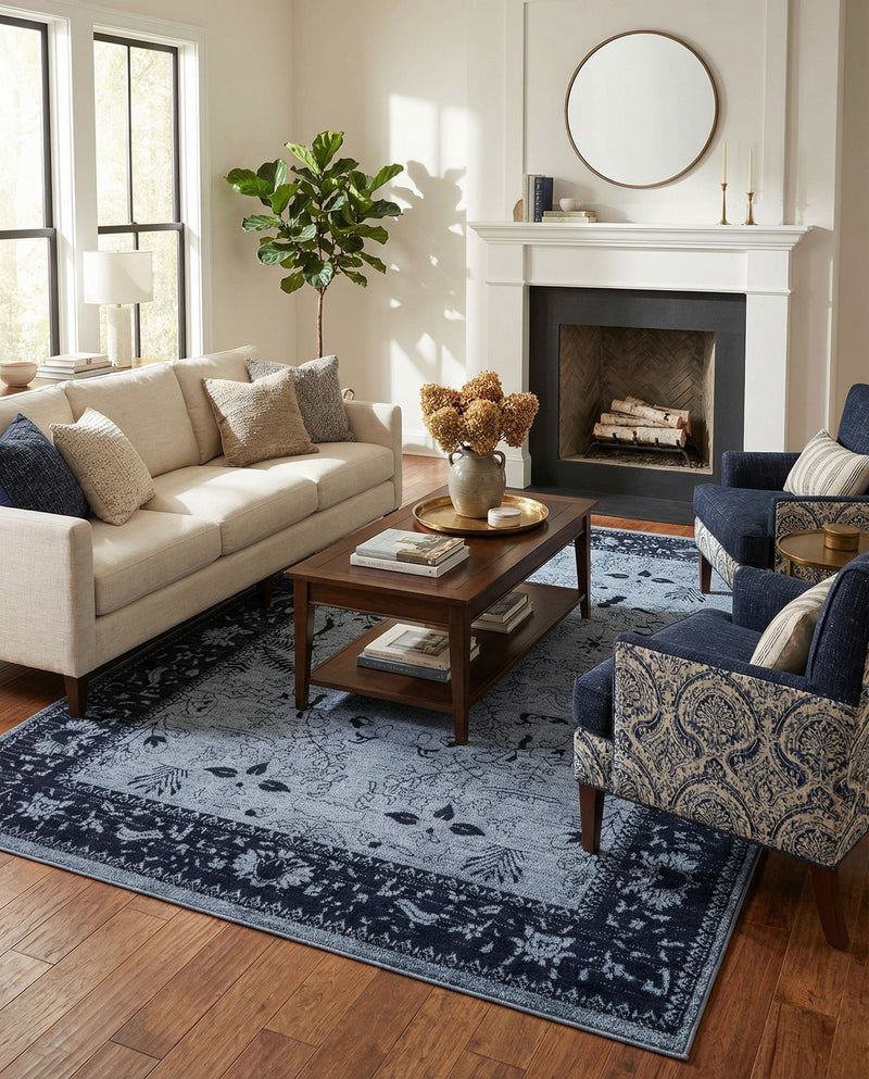 Horizon Collection Area Rug -  Apex (Blue) Rectangle Blue  lifestyle 24