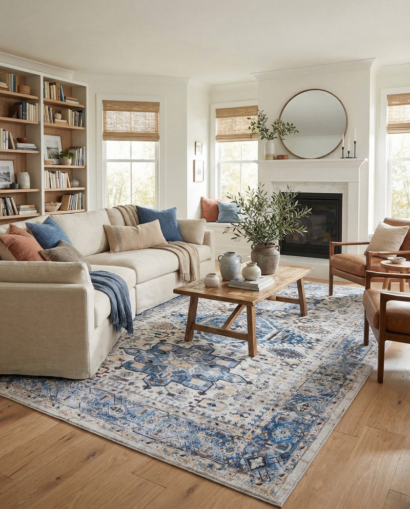 Laguna Sands Collection Area Rug -  Venice Rectangle Royal Blue  lifestyle 22
