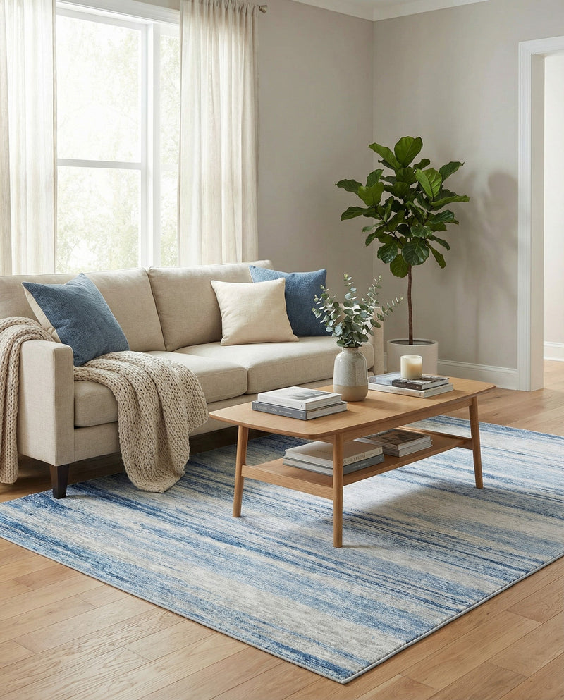 Zagros Shades Collection Area Rug -  Sepidan Rectangle Blue Ivory  lifestyle 12