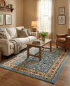 Isfahan Elegance Collection Area Rug - Naghsh-e Jahan (Light Blue) Rectangle Light Blue  lifestyle 10