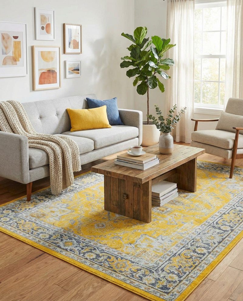 Caribbean Breeze Collection Area Rug -  Andros Rectangle Yellow  lifestyle 55