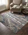 Cascade Range Collection Area Rug - Hood (Navy Blue) Square Navy Blue  lifestyle 74