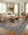 Seville Stripes Collection Area Rug - Cadiz (Blue) Rectangle Blue  lifestyle 25