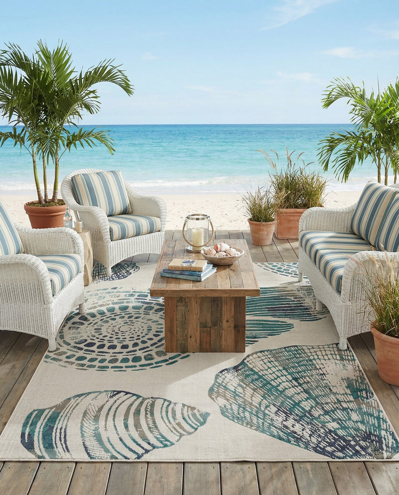 Seaside Haven Rugs Collection Area Rug -  Saltwater Rectangle Ivory  lifestyle 19