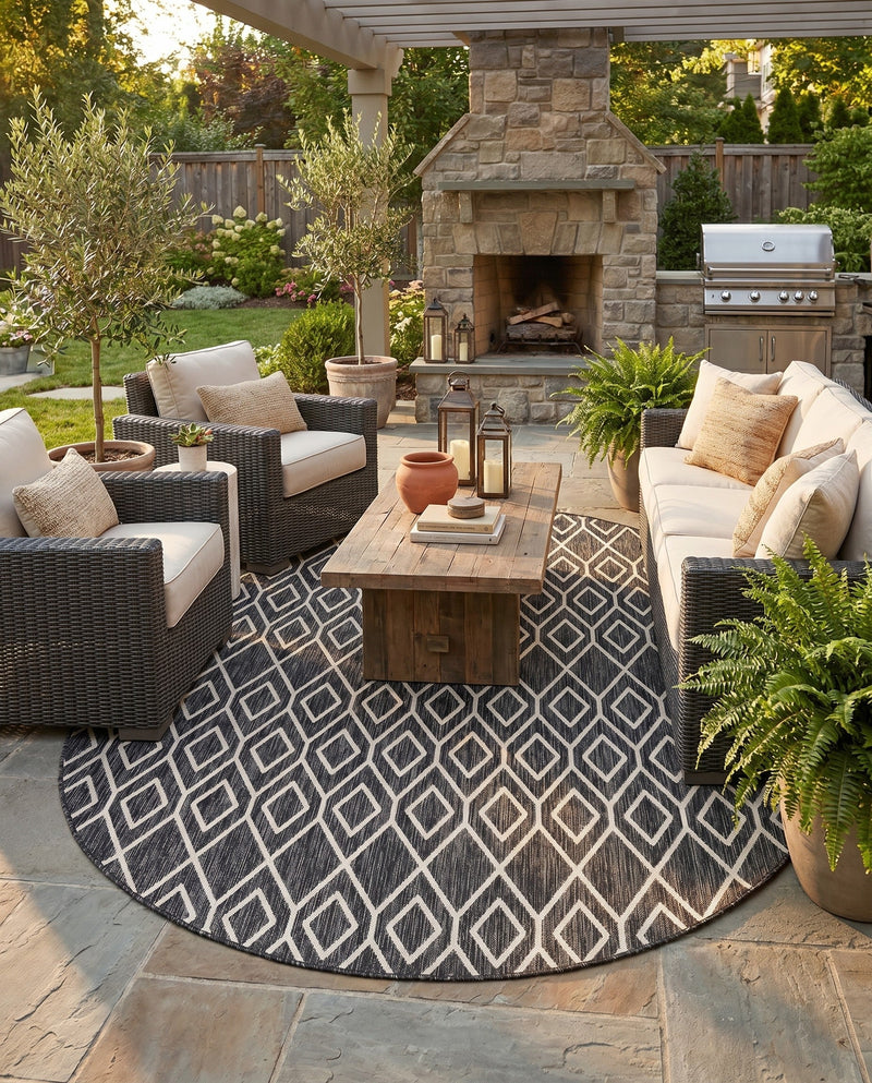 Urban Oasis Rugs Collection Area Rug -  Boulevard (Charcoal Gray) Oval Charcoal Gray  lifestyle 45