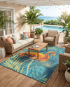 Seaside Haven Rugs Collection Area Rug -  Tidepool Rectangle Multi  lifestyle 13