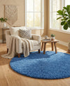 Plush Oasis Collection Area Rug - Serenity (Periwinkle Blue) Round Periwinkle Blue  lifestyle 38
