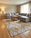 Coastal Haven Collection Area Rug -  Anchorage Rectangle Ivory and Yellow  lifestyle 22