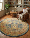 Persian Elegance Collection Area Rug -  Khorramabad Round Navy Blue  lifestyle 39