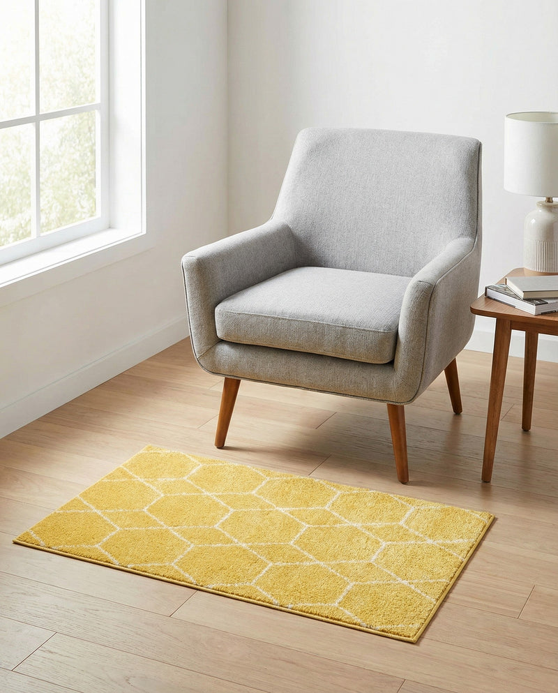 Trellis Mosaic Collection Area Rug - Arborville (Yellow) Rectangle Yellow  lifestyle 12