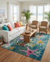 Sorrento Shores Collection Area Rug - Positano Rectangle Navy Blue  lifestyle 8