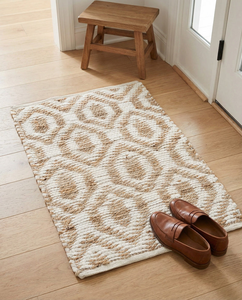 Osian Looms Collection Area Rug - Colaba Rectangle White  lifestyle 30