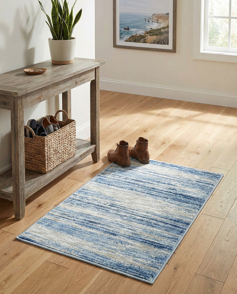 Zagros Shades Collection Area Rug -  Sepidan Rectangle Blue Ivory  lifestyle 7