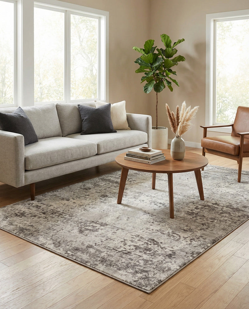 Luminara Sands Collection Area Rug - Elysium (Stone Gray) Rectangle Stone Gray  lifestyle 9