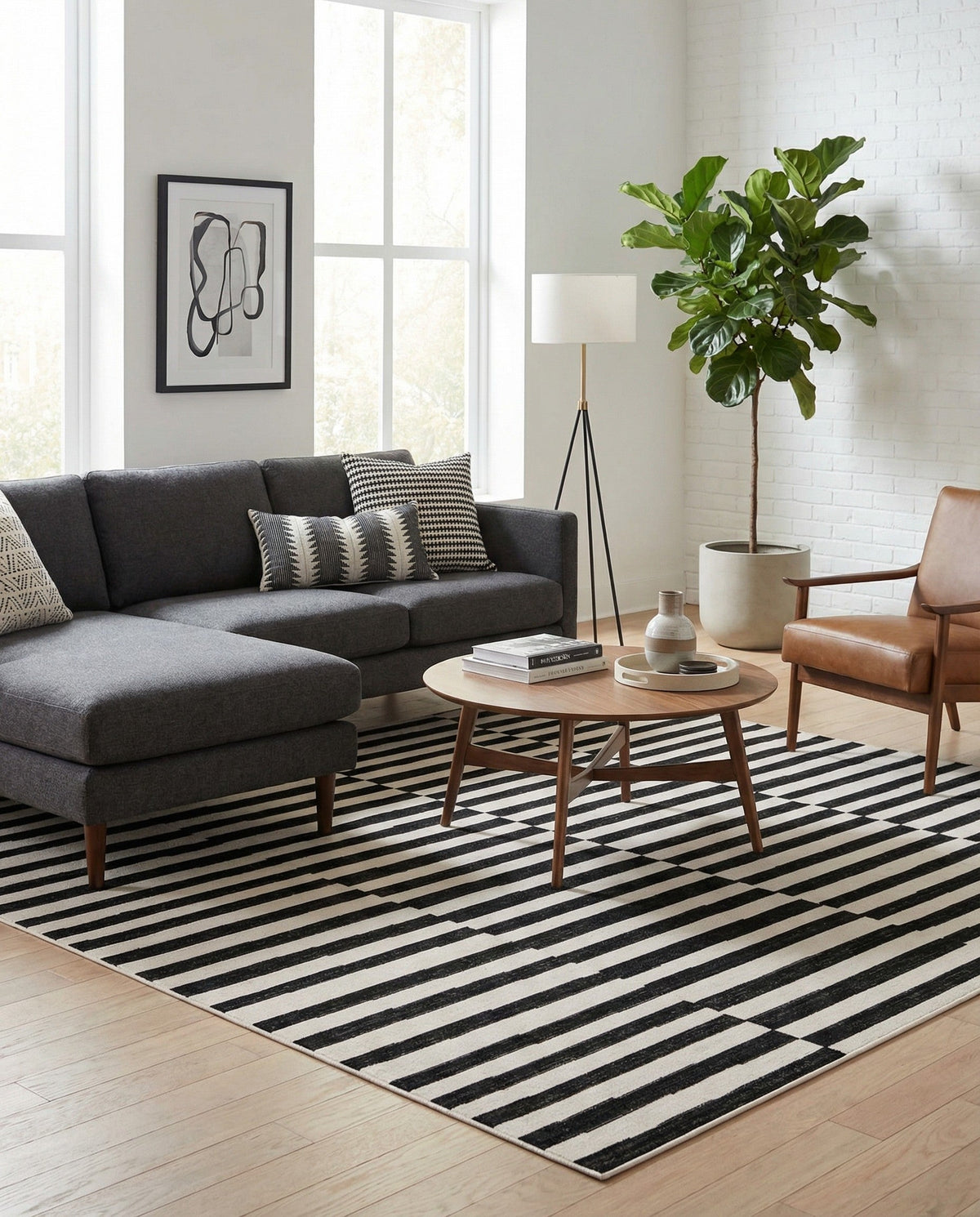 Soho Elegance Collection Area Rug -  Hudson (Black) Square Black  lifestyle 87