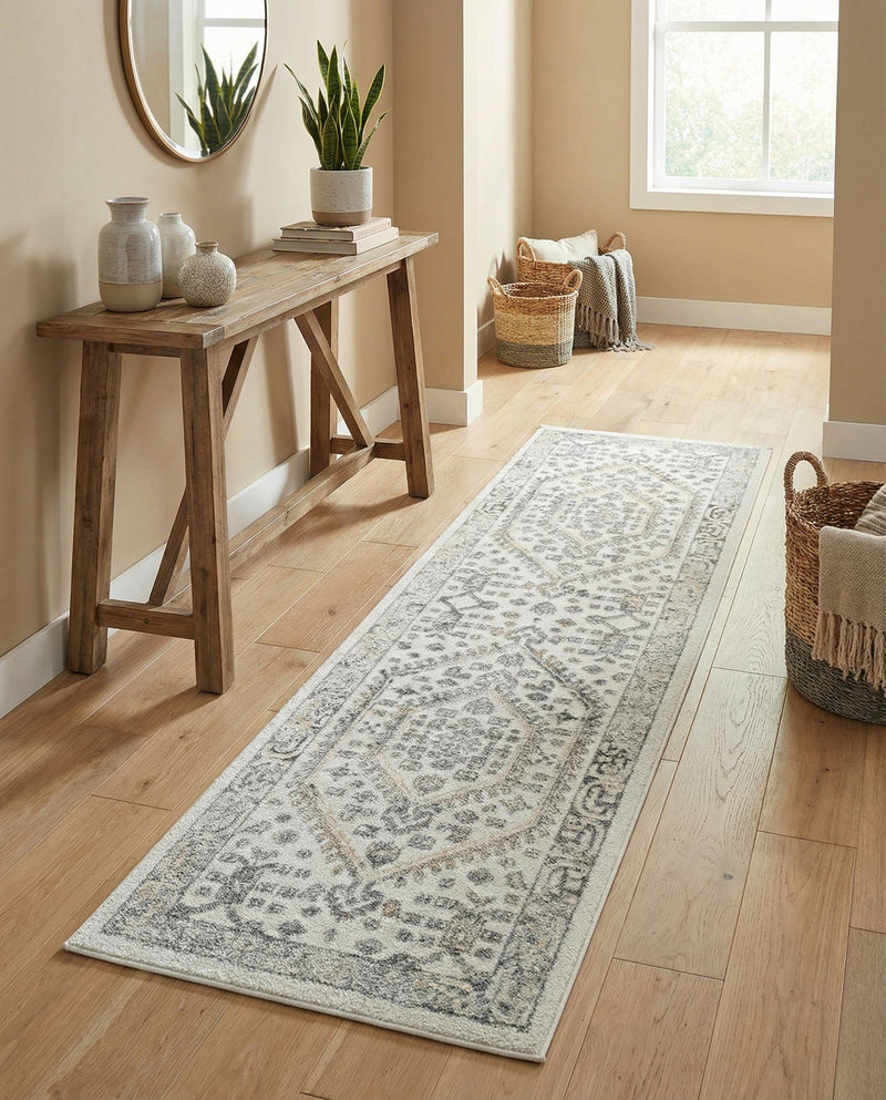 Adriana Terrace Collection Area Rug - Capri (Ivory) Runner Ivory  lifestyle 77