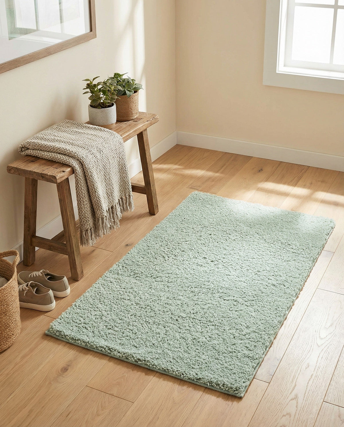 Solid Shag Seaside Collection Area Rug - Azure Cove (Sea Salt Blue) Rectangle Sea Salt Blue  lifestyle 16