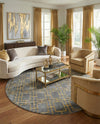 Hollywood Luxe Collection Area Rug -  Beverly (Gray Gold) Round Gray Gold  lifestyle 44