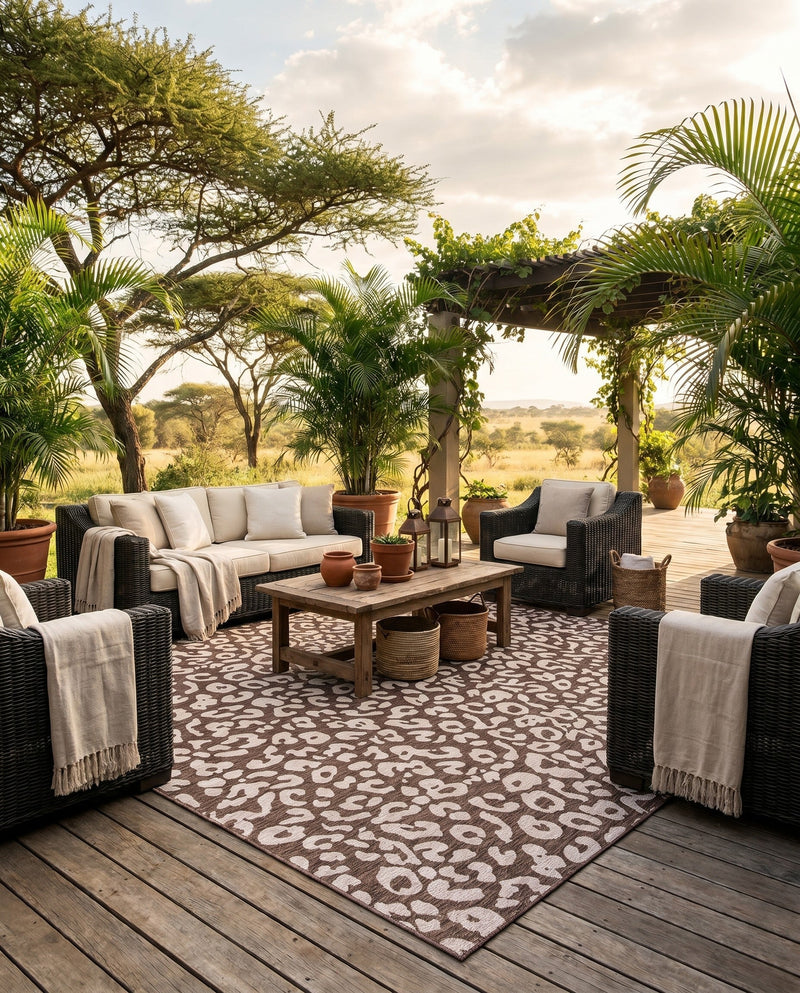 Savannah Escape Collection Area Rug -  Amazon (Brown) Square Brown  lifestyle 50