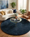 Eternal Plush Oasis Collection Area Rug -  Tranquility (Cobalt) Round Cobalt  lifestyle 32