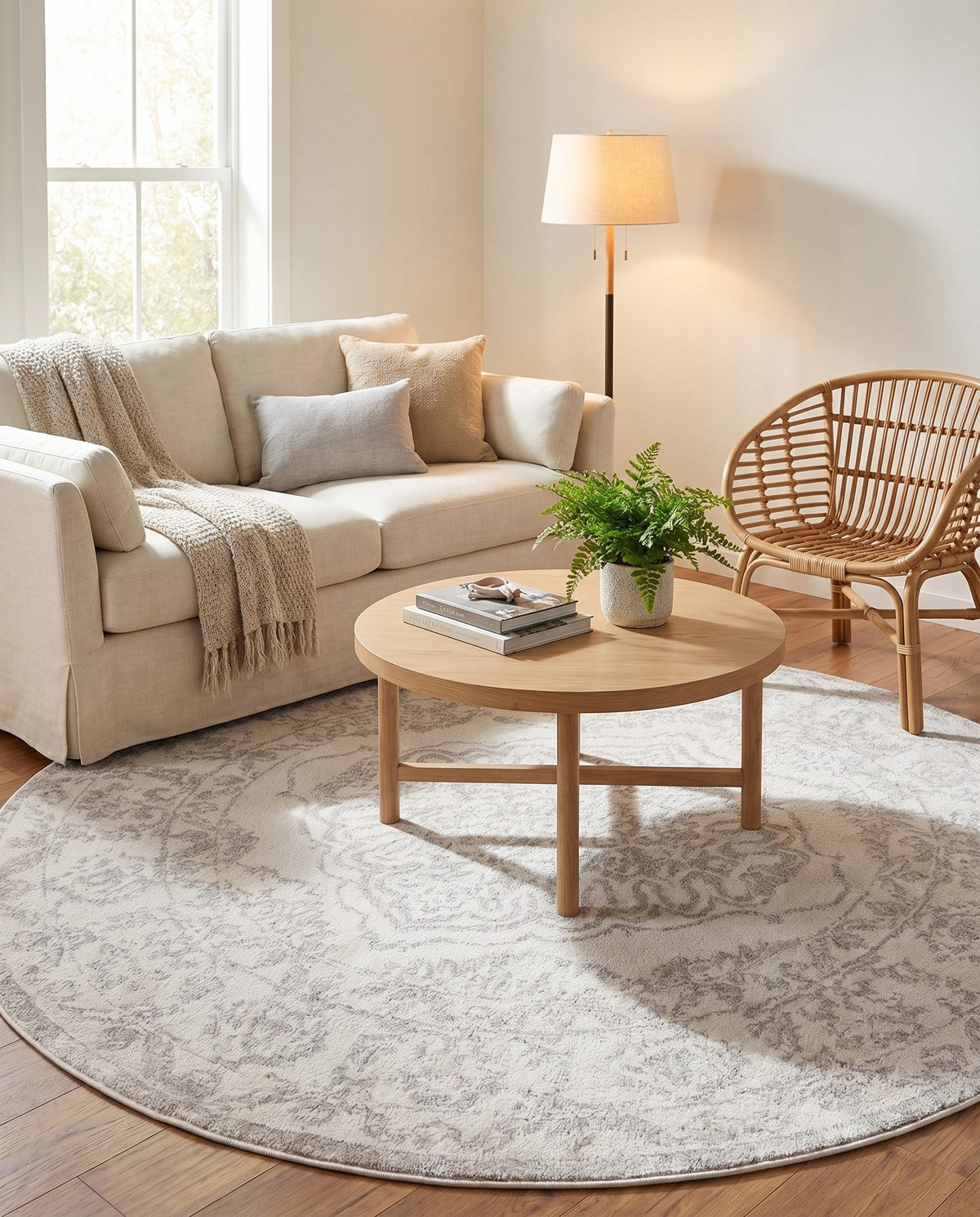 Cambridge Classics Collection Area Rug -  Magdalene (Ivory) Round Ivory  lifestyle 62