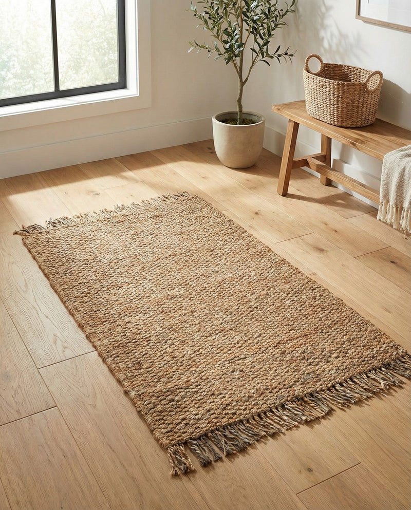 Savannah Jute Collection Area Rug - Seashore Rectangle Natural  lifestyle 37