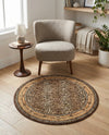 Savannah Sojourn Collection Area Rug -  Limpopo Round Brown  lifestyle 60