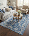 Charleston Elegance Collection Area Rug -  Seaport (Blue) Rectangle Blue  lifestyle 15