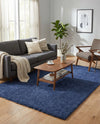 Solid Shag Seaside Collection Area Rug - Azure Cove (Navy Blue) Rectangle Navy Blue  lifestyle 25