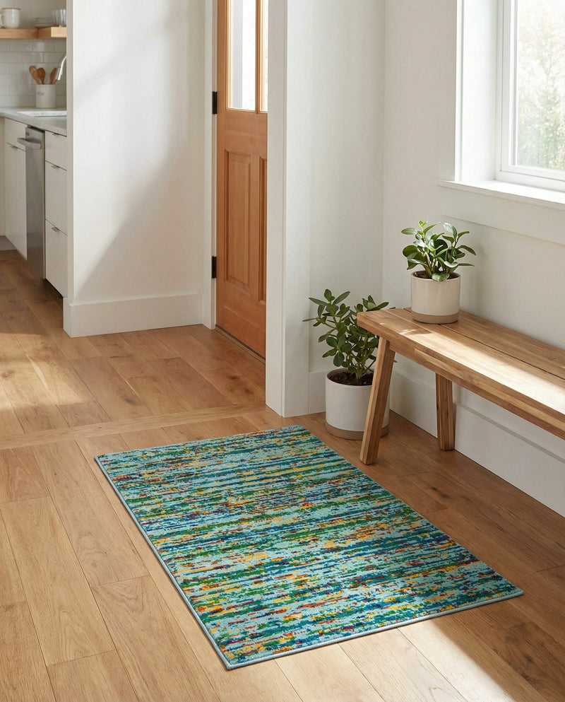 Caribbean Cove Collection Area Rug -  Lucia Rectangle Aqua  lifestyle 47