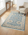 Persian Elegance Collection Area Rug -  Mashhad Rectangle Blue  lifestyle 12